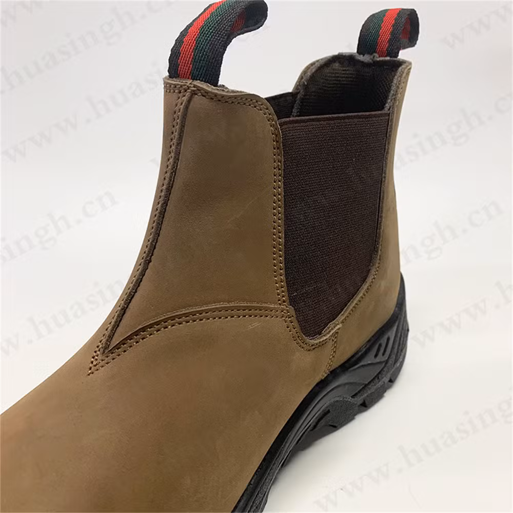 Gww, Oil Proof Waterproof Top Level Nubuck Leather Security Shoe with Side Stretch Fabric Anti-Puncture PU/PU Injection Outsole S3 Safety Shoe HSB269