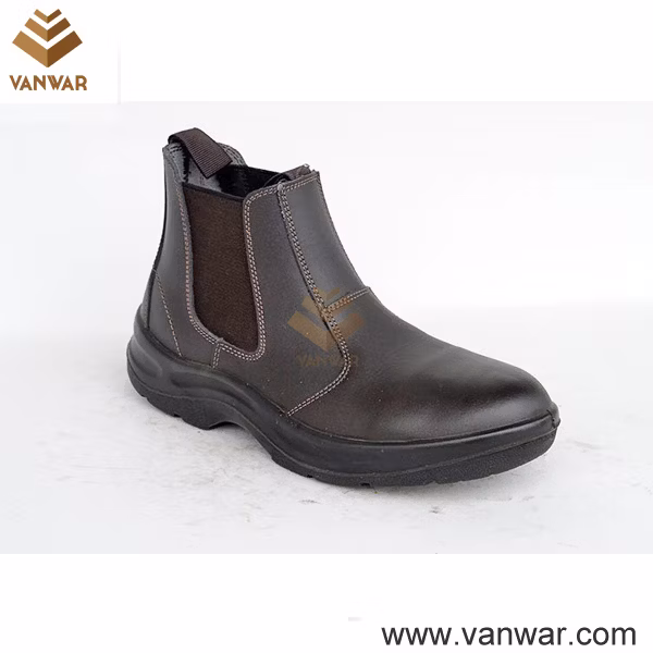 High Quality Top Layer Leather Military Style Working Safety Boots of PU Injection (WWB050)