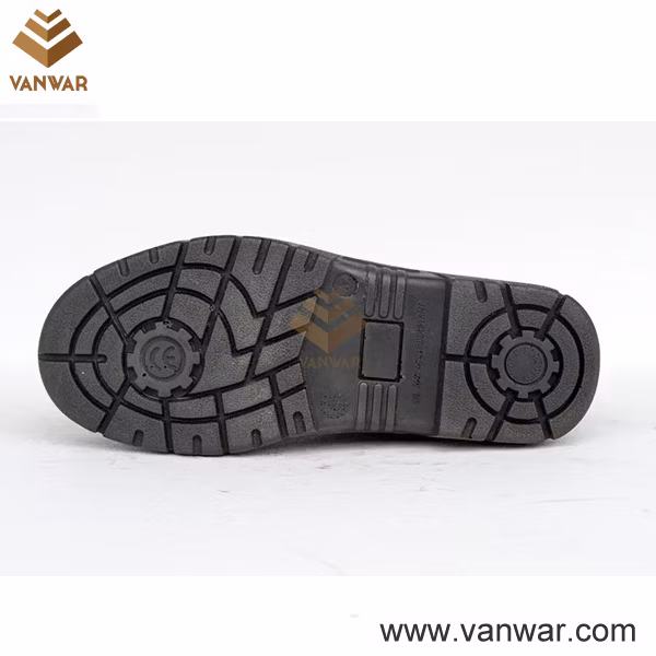 High Quality Top Layer Leather Military Style Working Safety Boots of PU Injection (WWB050)