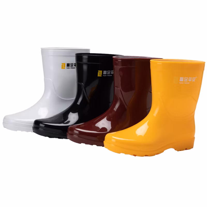 Anti Slip Safety Work Shoes PVC Waterproof Boys Outside Walking Rain Boots