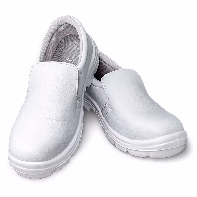 Industrial Steel Toe Cleanroom PU White ESD Safety Shoes for Semi-Conductor Electronics Factory