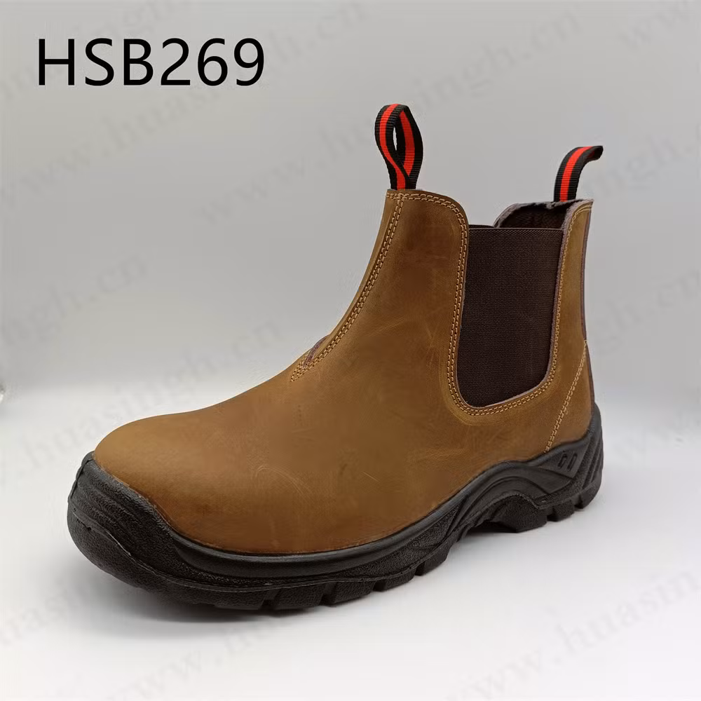 Gww, Oil Proof Waterproof Top Level Nubuck Leather Security Shoe with Side Stretch Fabric Anti-Puncture PU/PU Injection Outsole S3 Safety Shoe HSB269