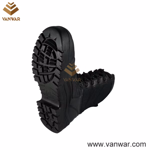 Durable Combat Military Boots of Smooth Leather and Fabric (WCB008)