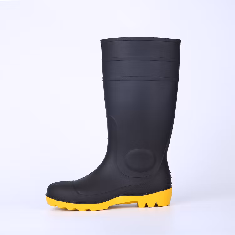 CE Verified Waterproof Steel Toe Steel MID Plate PVC Safety Rain Boots