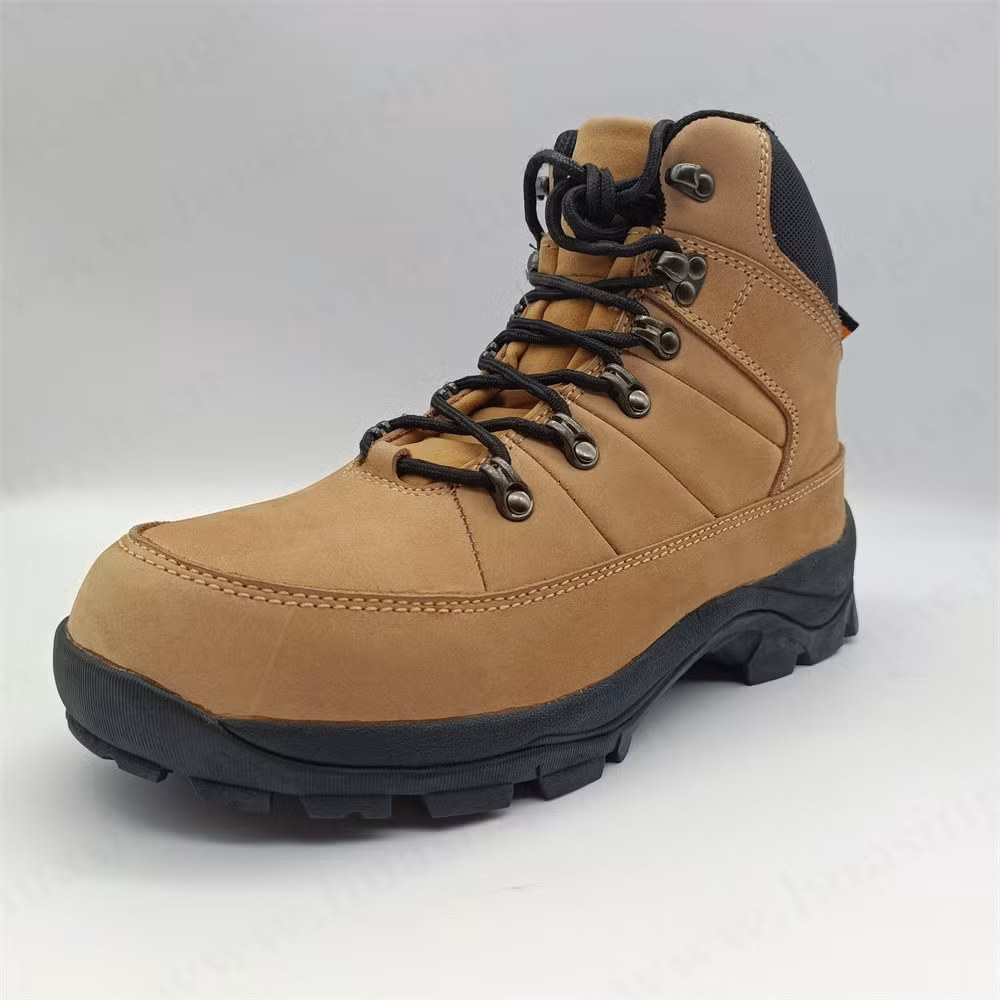Lxg, Top-Level Nubuck Leather Waterproof Outdoor Hiking Boot Honey Color Cushioning EVA+Rubber Outsole Sport Safety Boot HSS008