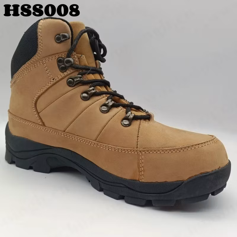 Lxg, Top-Level Nubuck Leather Waterproof Outdoor Hiking Boot Honey Color Cushioning EVA+Rubber Outsole Sport Safety Boot HSS008