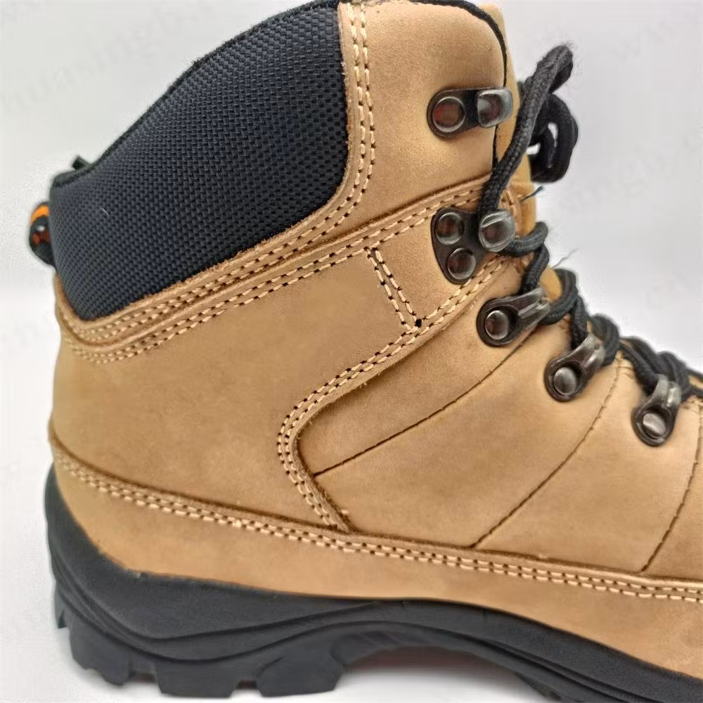 Lxg, Top-Level Nubuck Leather Waterproof Outdoor Hiking Boot Honey Color Cushioning EVA+Rubber Outsole Sport Safety Boot HSS008
