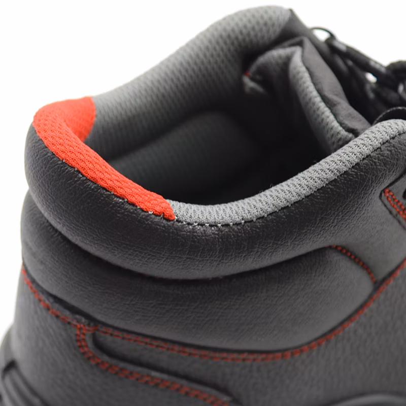 Black Cow Leather Oil and Slip Resistant PU Sole Prevent Puncture Labor Protection Men Cheap Price Safety Shoes with Steel Toe