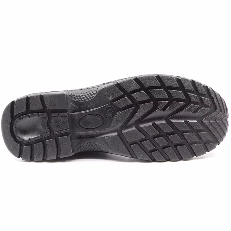 Black Cow Leather Oil and Slip Resistant PU Sole Prevent Puncture Labor Protection Men Cheap Price Safety Shoes with Steel Toe