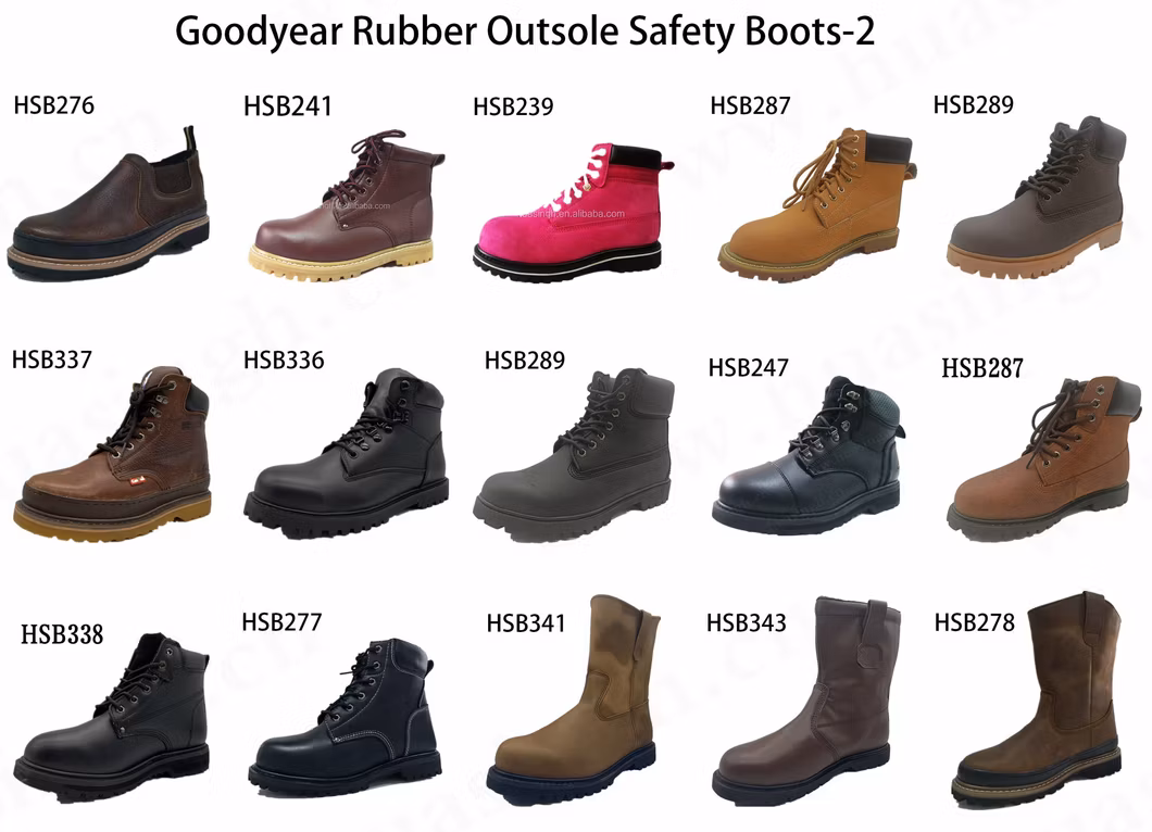 Lxg, Nice Quality Crazy Horse Leather Upper Middle-Cut Safety Boot Anti-Corrosion Goodyear Rubber Outsole Work Boot HSB337