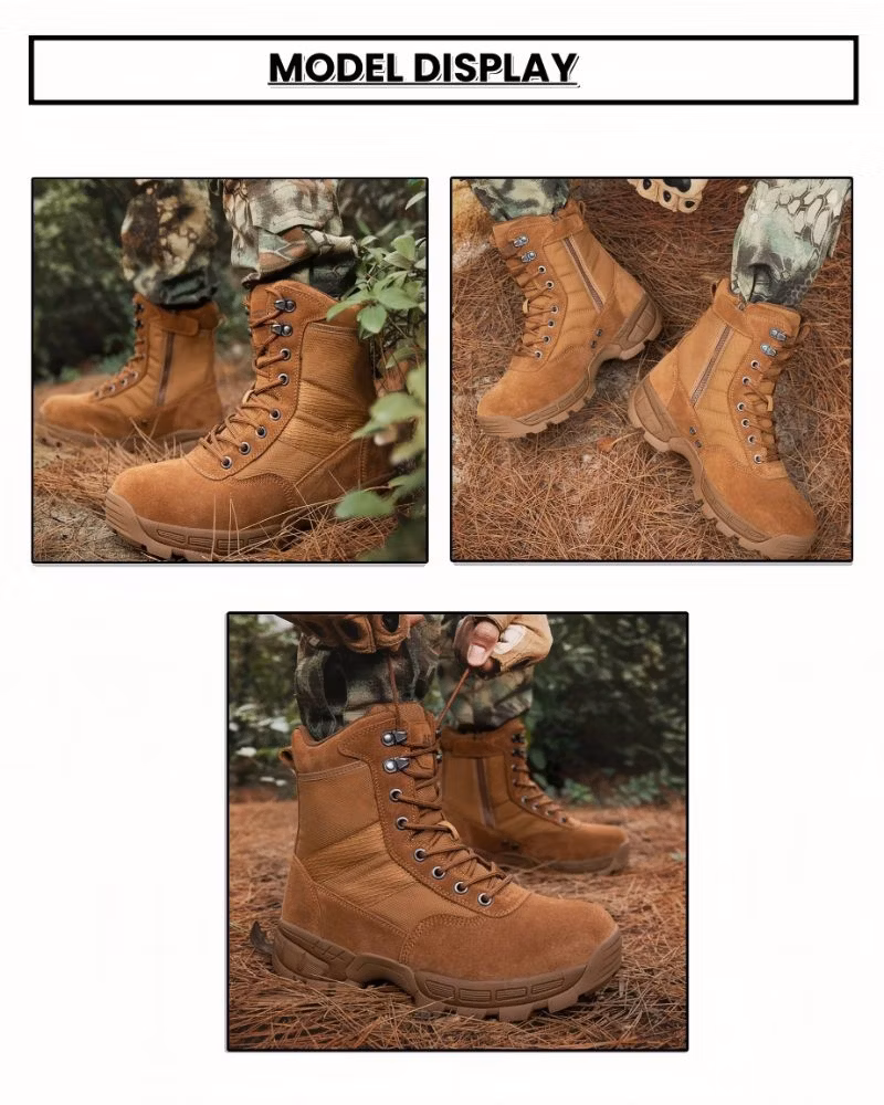 Military Army Hiking Leather Rubber Sole Jungle Desert Sports Work Tactical Boot