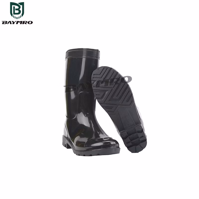 Black Rubber Non-Slip Sweat High Quality Cotton Lining Safety Boots