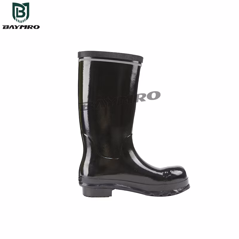 Black Rubber Non-Slip Sweat High Quality Cotton Lining Safety Boots
