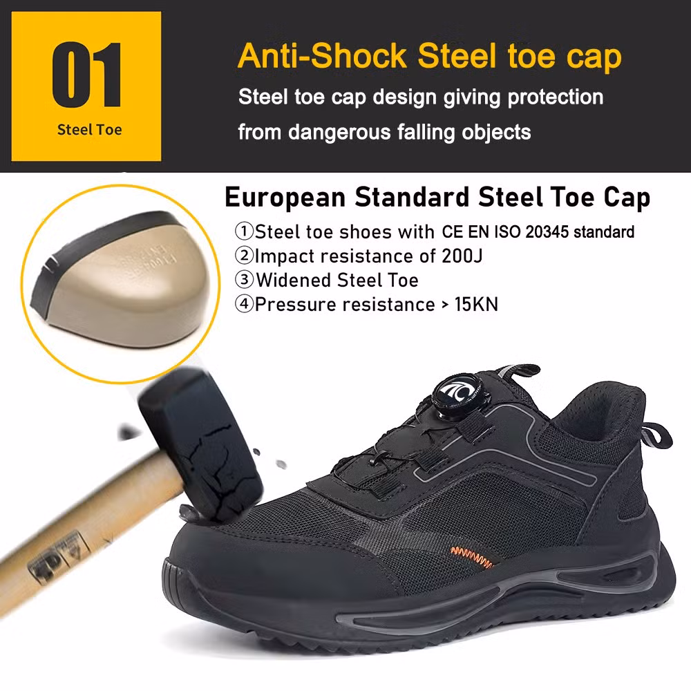 Twist Lock System Anti Slip Steel Toe Anti Puncture Fashionable Safety Shoes Men