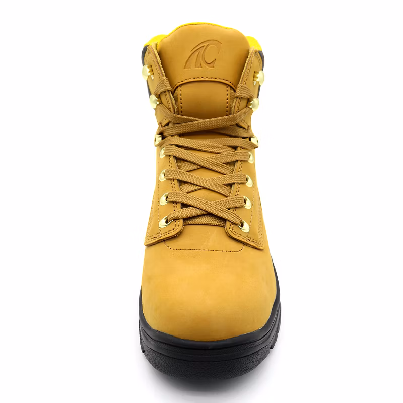 Oil Slip Resistance Nubuck Leather Steel Toe Puncture-Proof Oil Field Safety Shoes