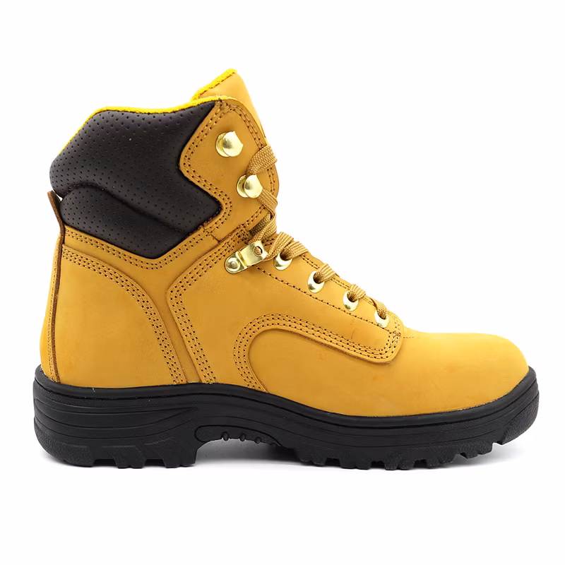 Oil Slip Resistance Nubuck Leather Steel Toe Puncture-Proof Oil Field Safety Shoes