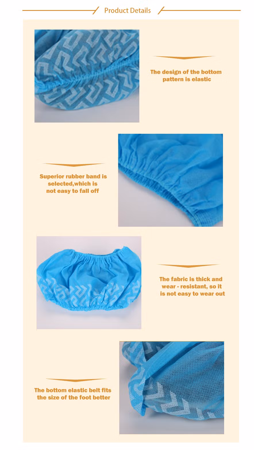 Waterproof Anti-Slip PE Disposable Shoe Cover Safety Product for Protection