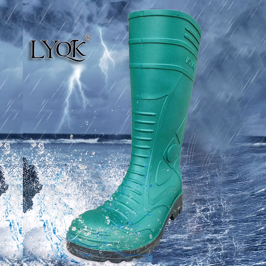 807 Double Steel Toe Midsole Waterproof Rubber PVC Working Protective Rain Boots