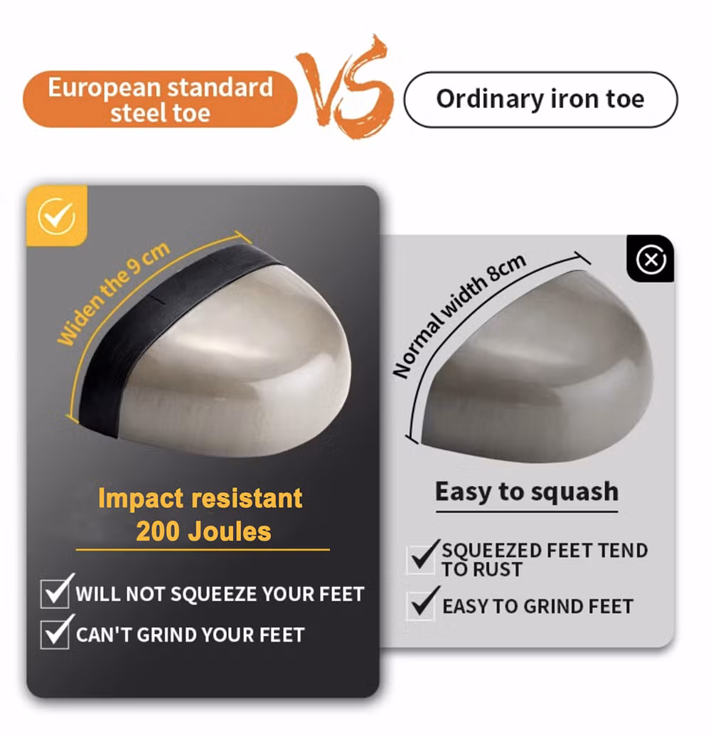 Oil Slip Resistance Nubuck Leather Steel Toe Puncture-Proof Oil Field Safety Shoes