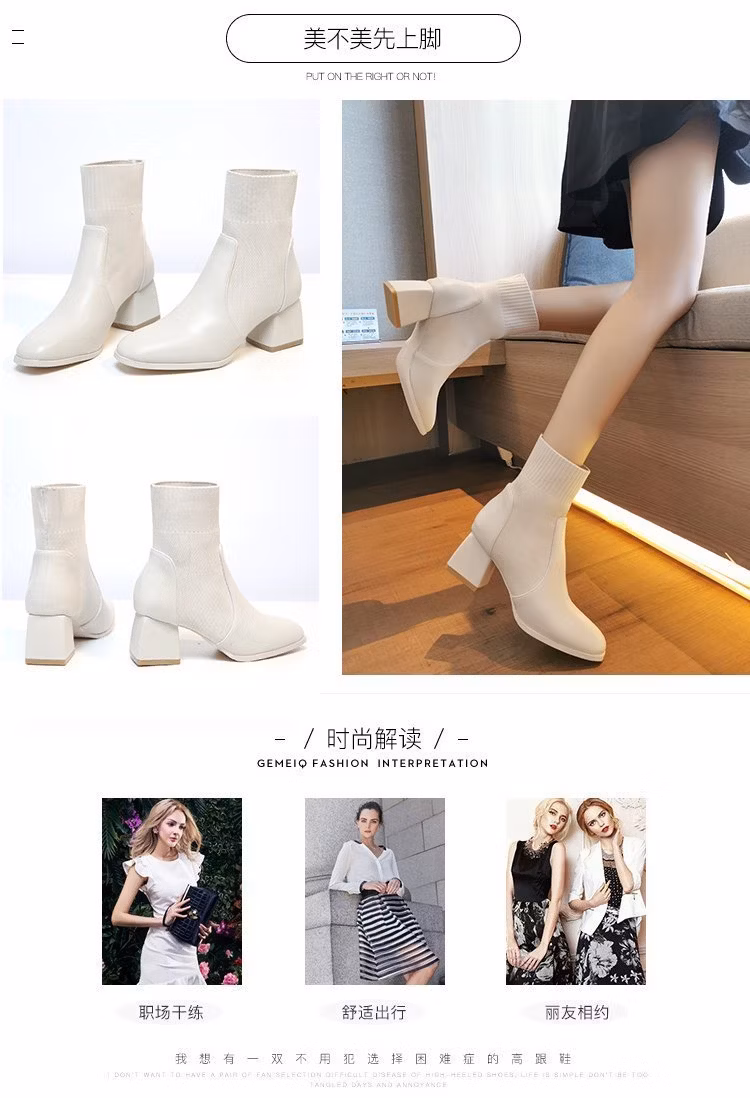Zonxan Half Boots Leather Shoes Knight Boots Rhinestone Snake Strass Wraparound Low Heel Heavy Duty Women Luxury Designer Factory Footwear