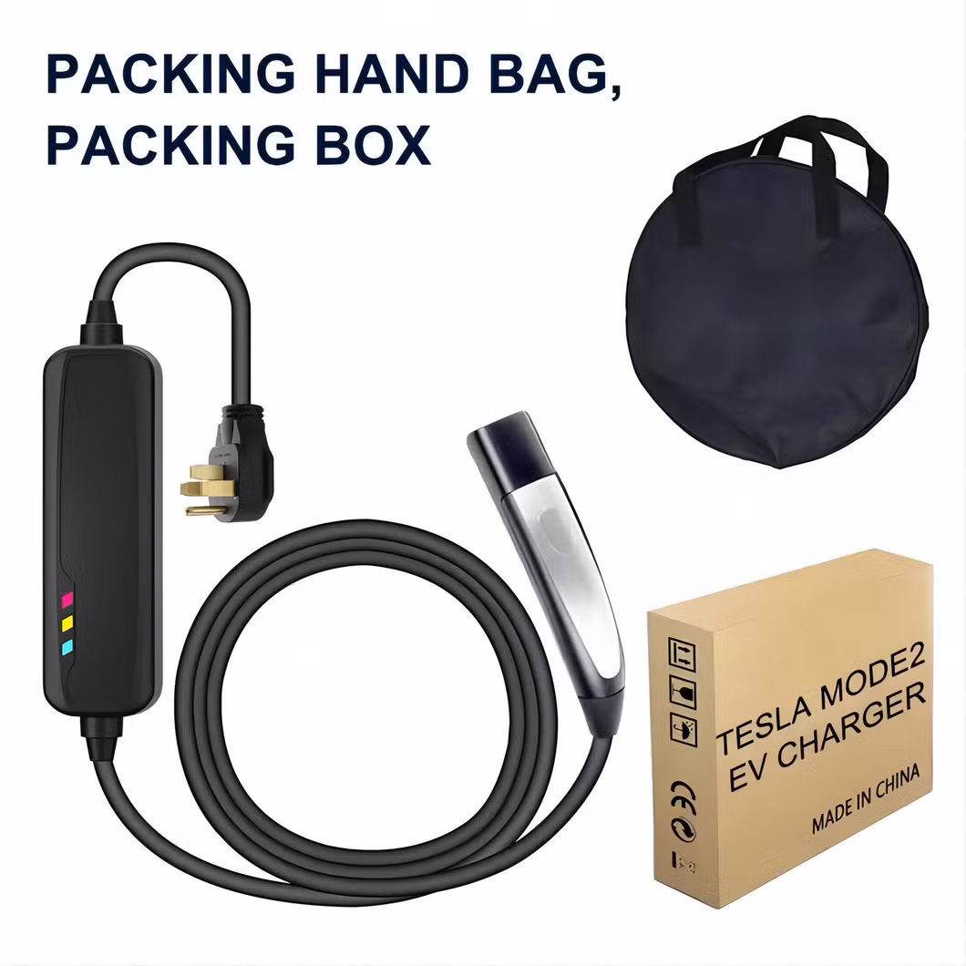 7kw 32A Portable EV Charging Station SAE J1772 Wall Mount Nacs Charger Home Type1 EV Portable Charger with 7.5m Cable