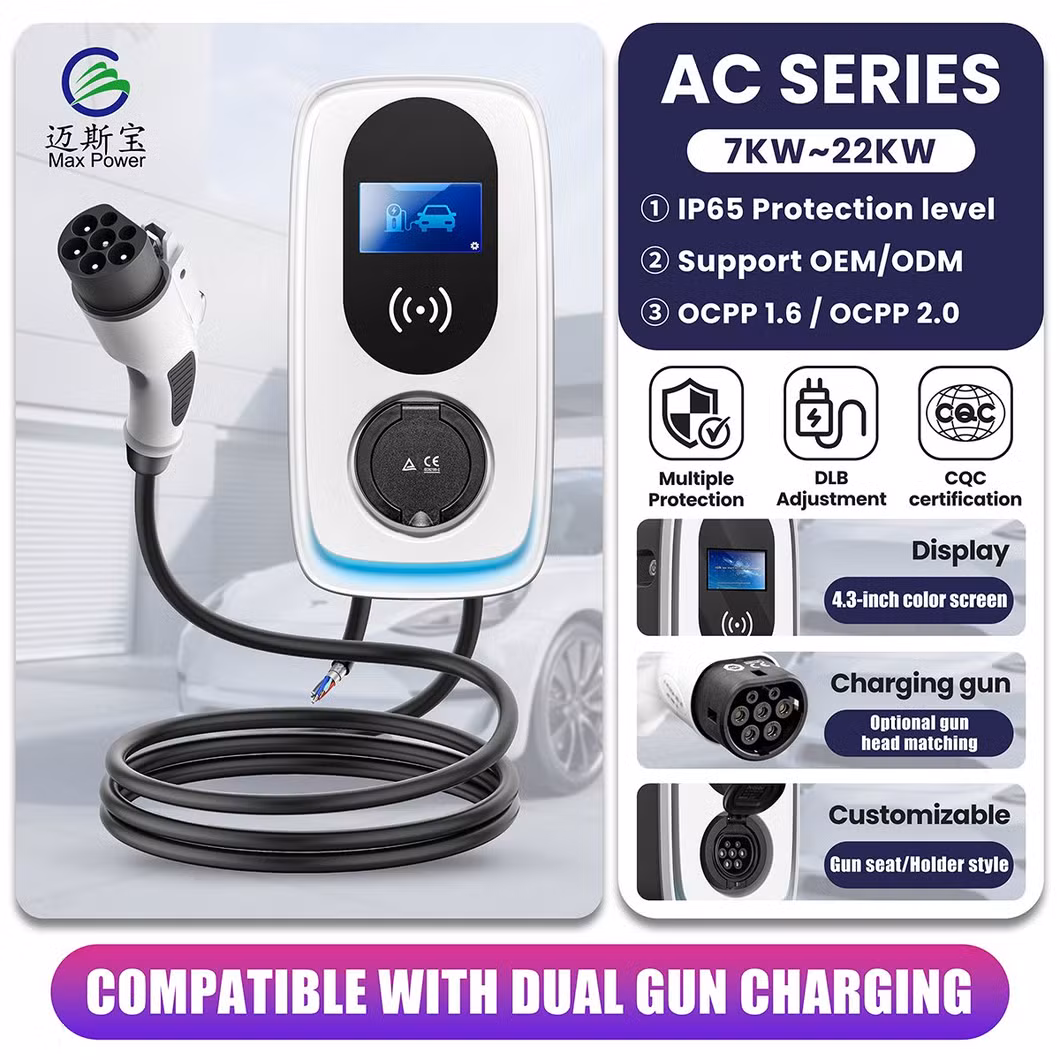 Factory Direct Sales AC 7kw 11kw 22kw Charging Pile EV Charger for Home/House Use 220V EV Charging Stations