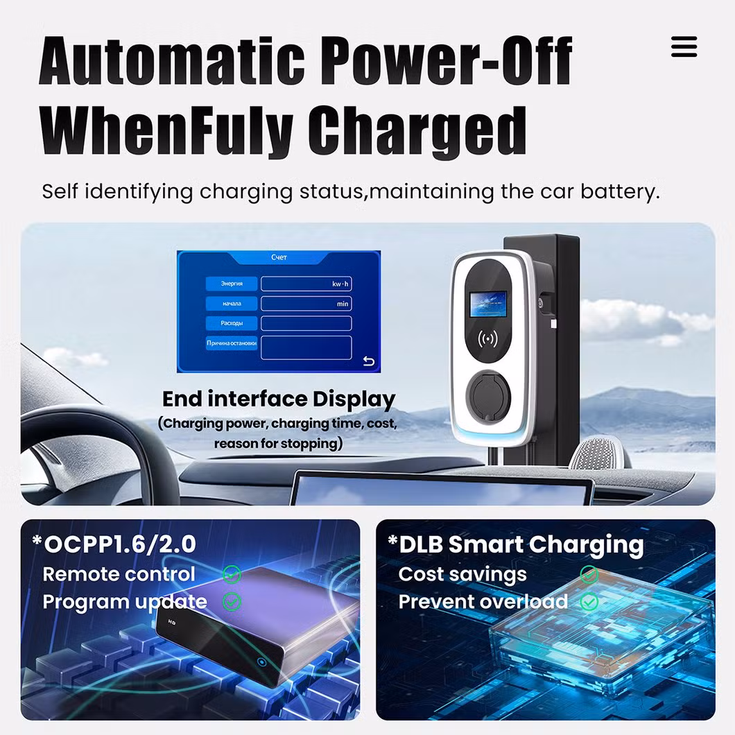 Factory Direct Sales AC 7kw 11kw 22kw Charging Pile EV Charger for Home/House Use 220V EV Charging Stations