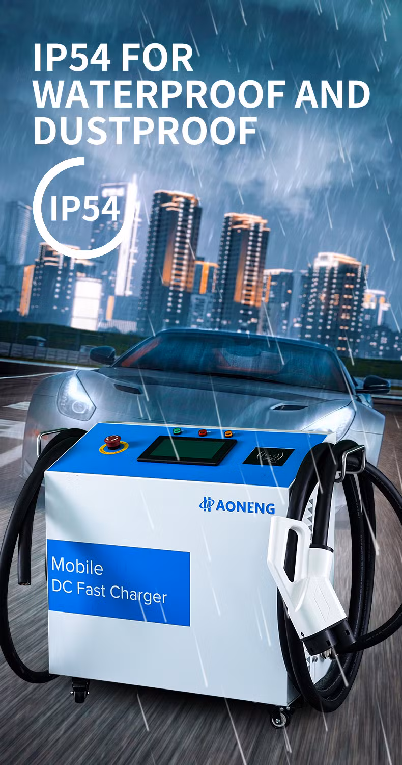 Emergency 30kw Mobile Movable Ultra Fast DC Electric Vehicle Car Battery EV Charger Charging Station Commercial Use CCS2 Level 3