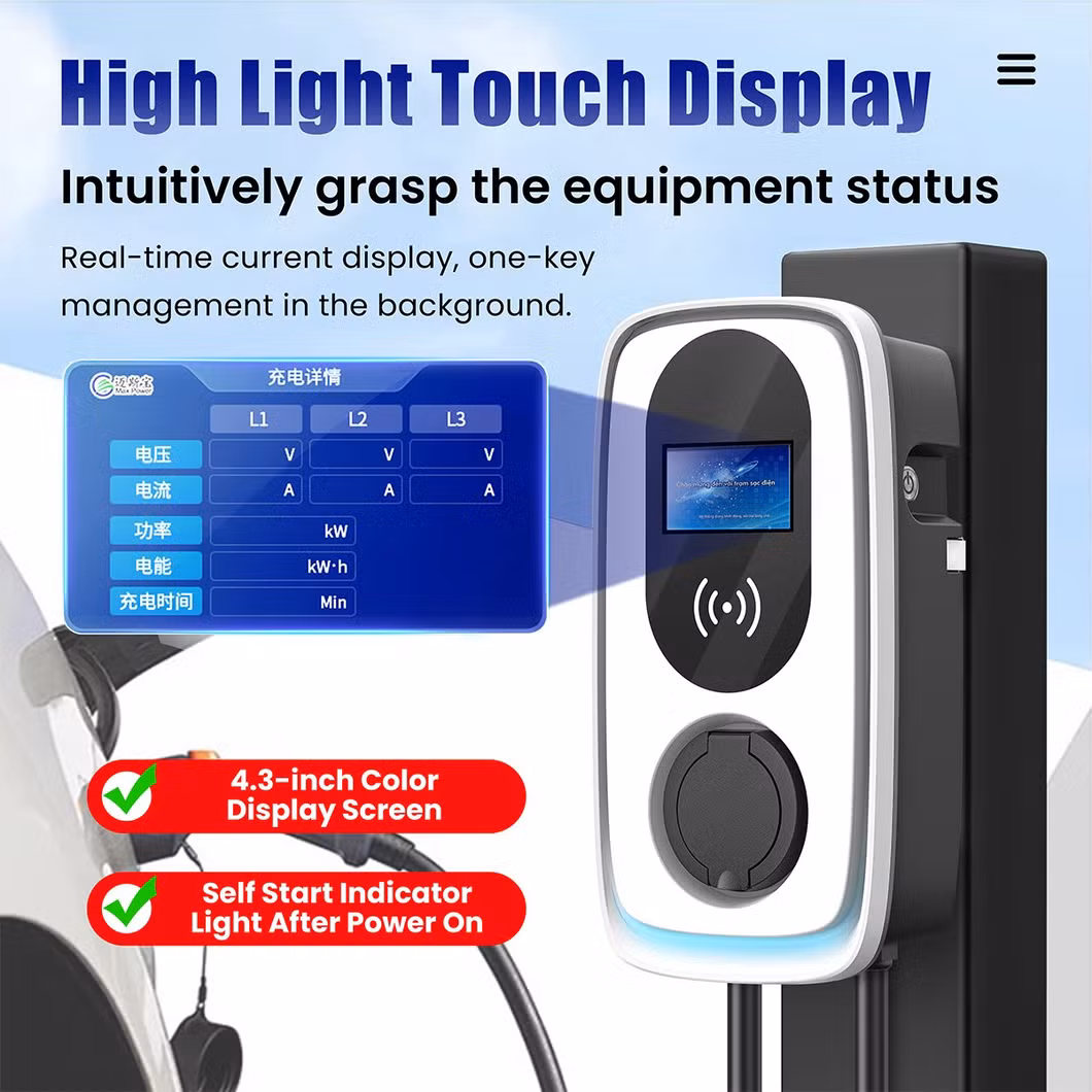 Factory Direct Sales AC 7kw 11kw 22kw Charging Pile EV Charger for Home/House Use 220V EV Charging Stations
