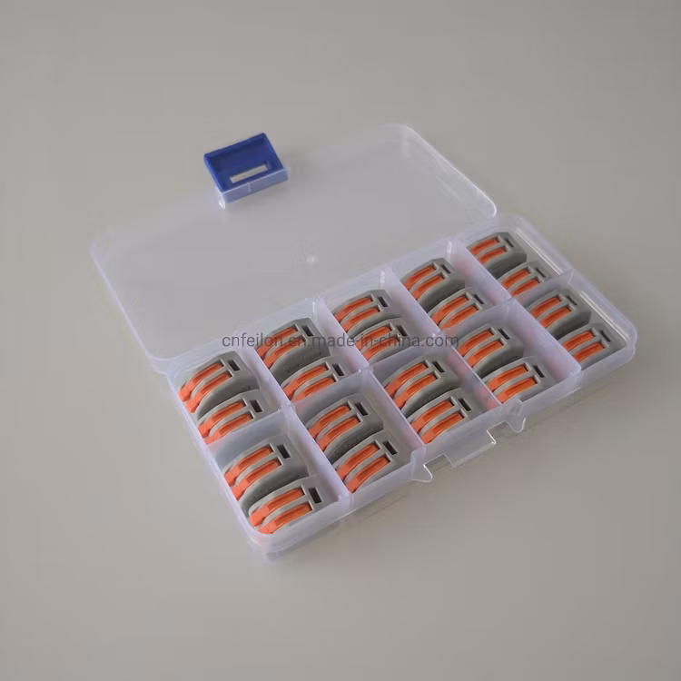 20PCS Pct-212 Replace Wago Supermarket Assortment Box Packing Can Accept Packing Clamp Clip Colorfulful Button 2 Way Universal Electrical DIY Wire Connector