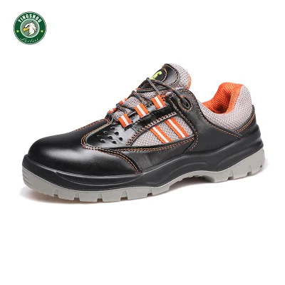 Wholesale Price Genuine Leather Spliced Mesh Insulation 6kv Steel Toe Work Shoes for Men Safety Shoes