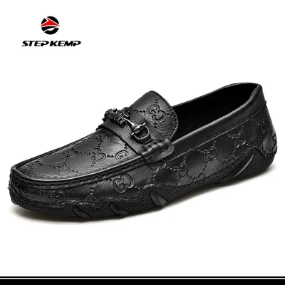 Custom Logo Men Cow Genuine Leather Driving Walking <a href='/loafer/'>Loafer</a> Ex-23L1021