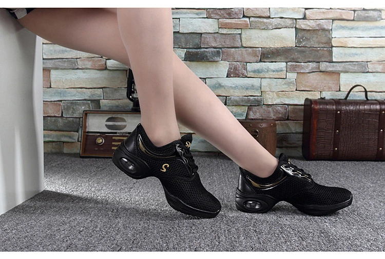 Top Selling Black Tennis Dance Sneakers Jazz Tango Shoes Girls Modern Sport Shoes Women