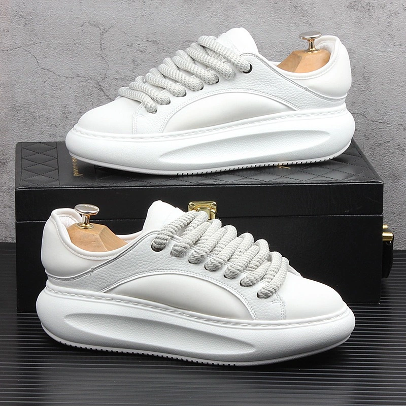 Top Quality Popular Fashion PU Sneakers for Men High Heels Platform Thick Sole Breathable Athletic Sports Shoes Running Footwear