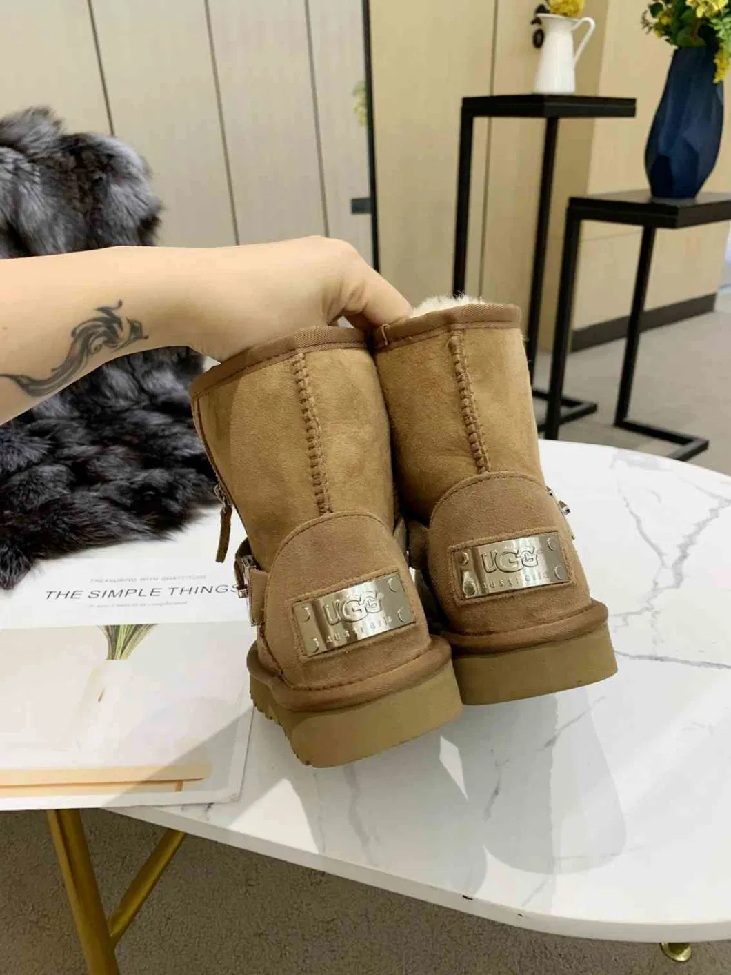 Fur Boot Sheep Skin Snow Boot Leather Shoes Lady Shoes Fashion Shoes