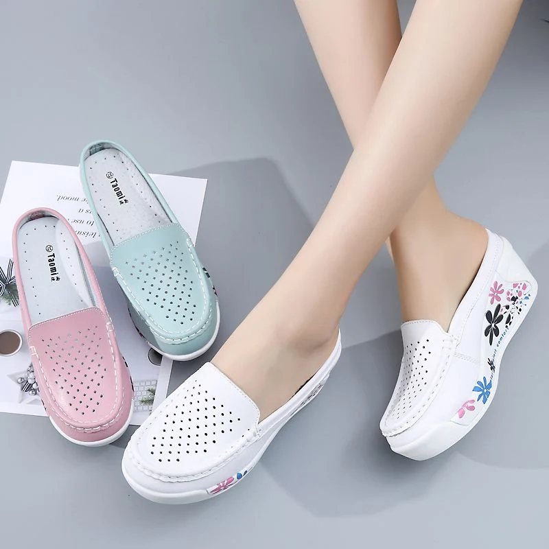 New Casual Female Walking Shoes Breathable Non-Slip Wedge Heel Nurse Work Shoes for Women