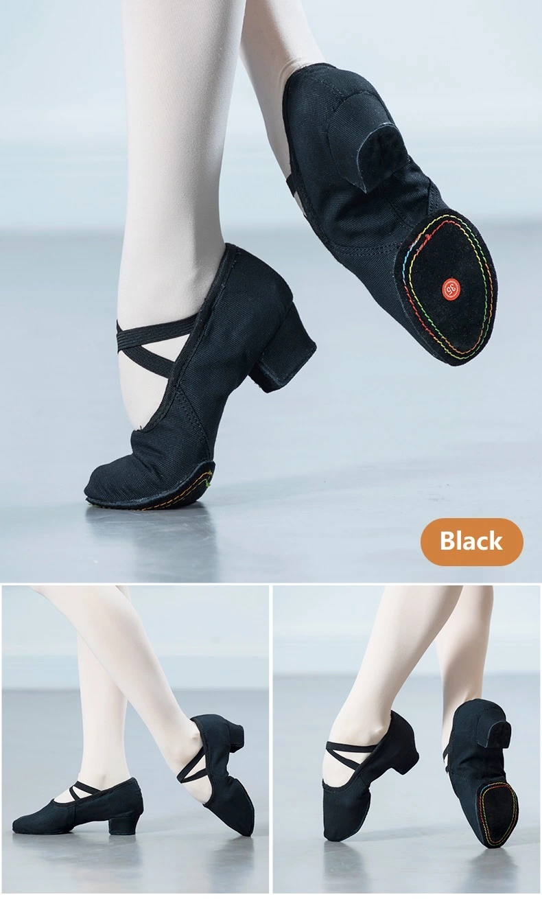 Low Heel Ballet Shoes Indoor Soft Sole Slippers Stretch Canvas Dance Shoes