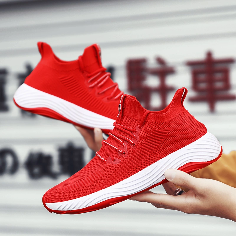 Fly-Knitted Fabric Upper Fashion Sneakers Men Casual Sport Jogging Shoe