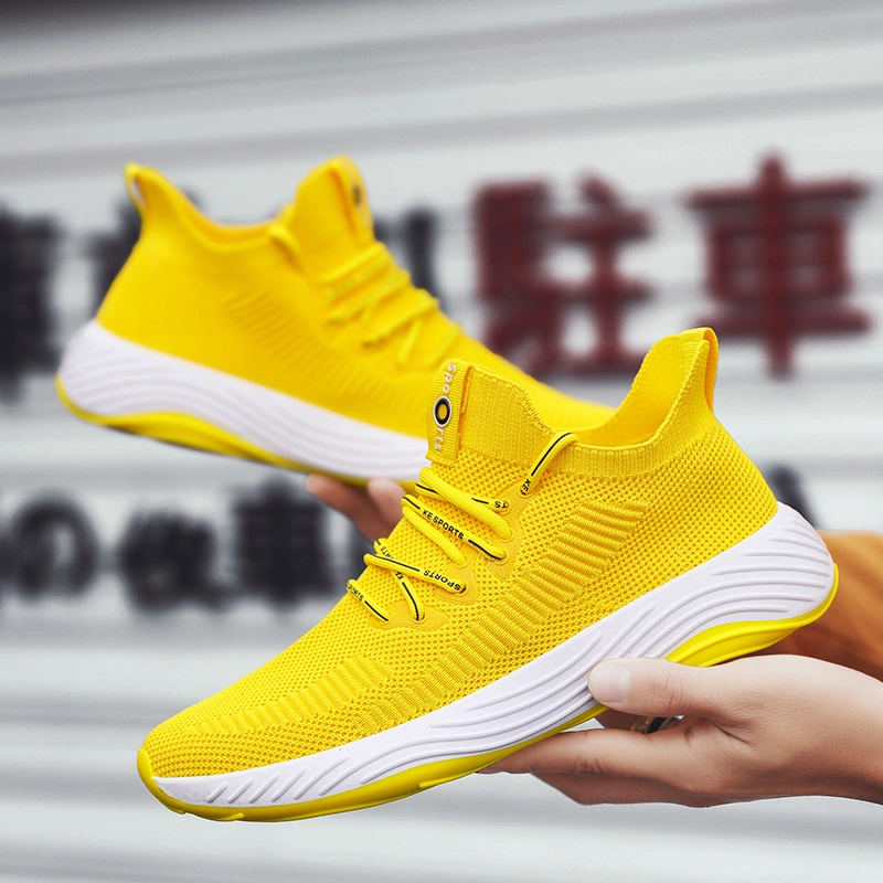 Fly-Knitted Fabric Upper Fashion Sneakers Men Casual Sport Jogging Shoe