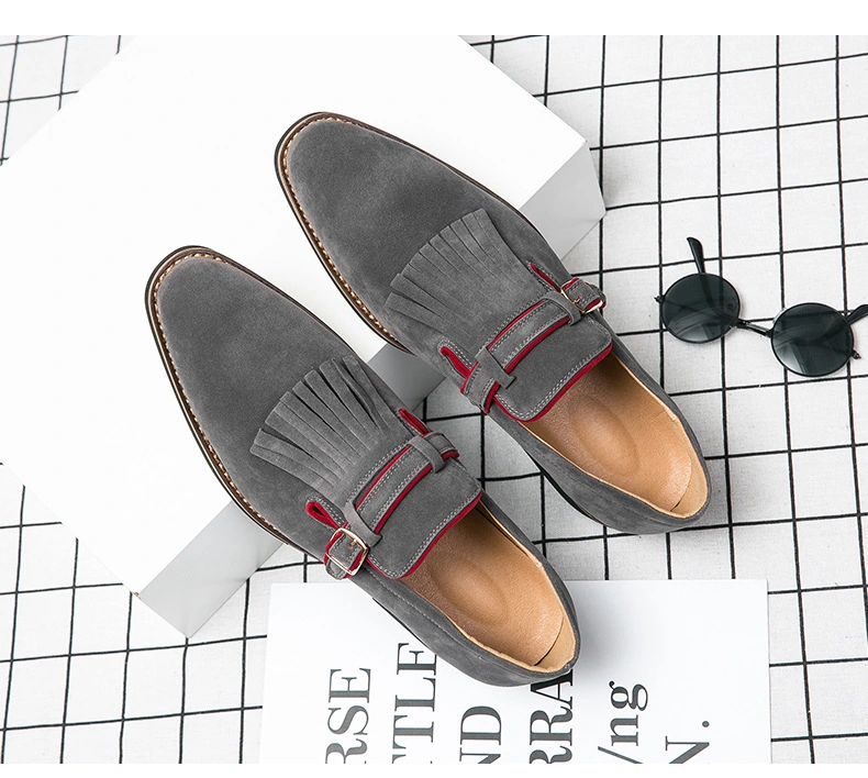 Fashion Luxury Men Shoes Casual Comfort Dress Shoe Male Minimalism Suede Leather Tassels British Brogues