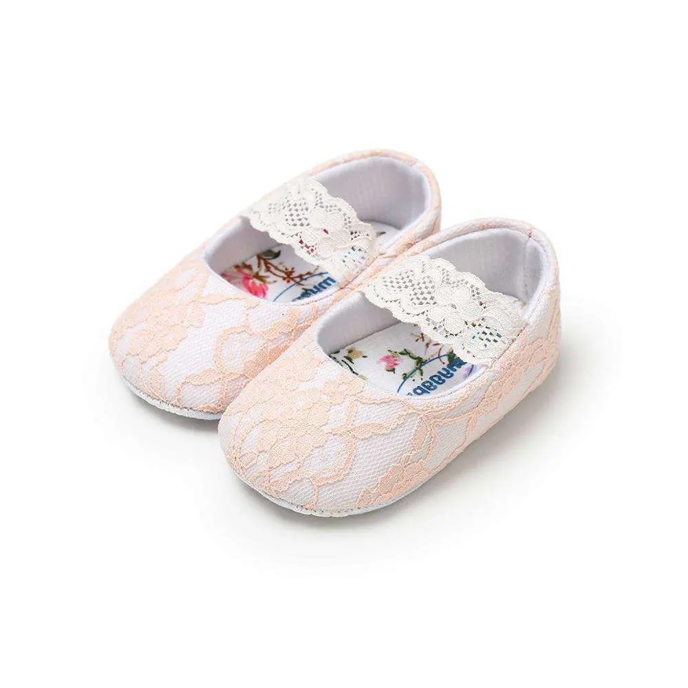 2023 Spring and Autumn Cotton Fabric Lace Princess Baby Girl Shoes