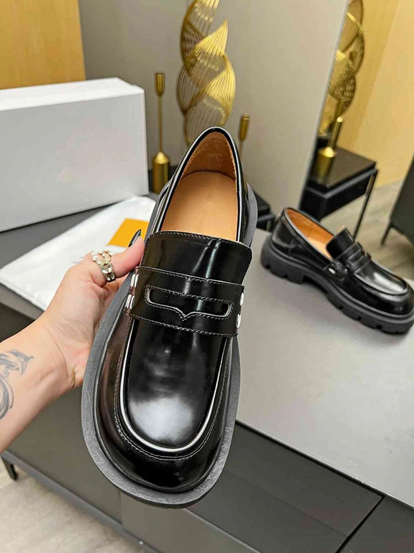 New Platform Loafers Luxury Leather Women&prime;s Shoes