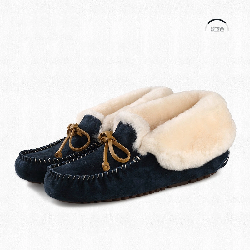 Women&prime;s Loafers Flat Shoes for Winter Plush Ladies Causal Non Slip Warm Moccasins Woman Comfort Flats Female Snow Boots