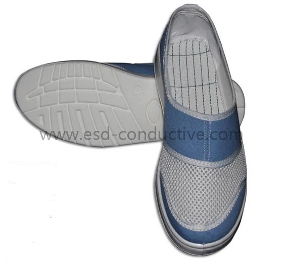 Cleanroom Anti-Static Fabric Upper Spu/PU/PVC Sole ESD Safety Shoes