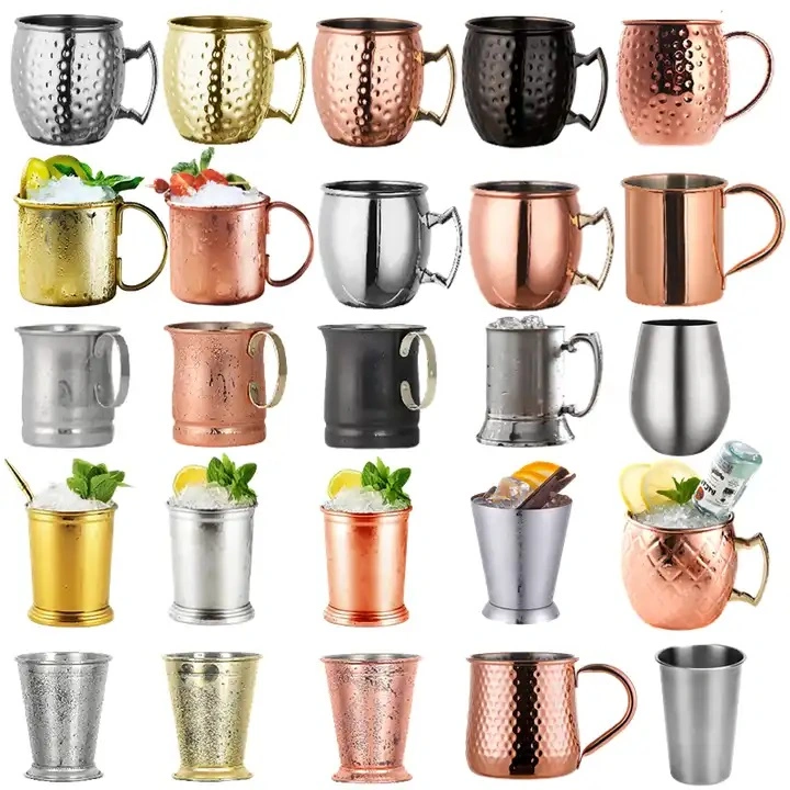 Plated Copper Gold Black New Hammer Point Vodka Whiskey Coffee Mug Moscow Mule Mug Pure Copper Mug