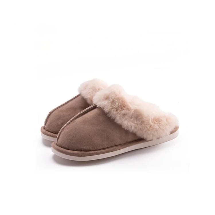 Amazon Hot Selling Classic Fluffy Soft Warm Slippers Women Faux Fur Cozy Winter Indoor Outdoor Household Shoes Mules Slippers