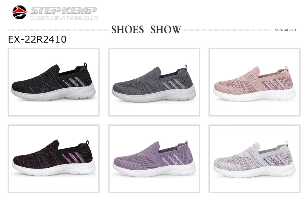 Comfortable Soft Walking Shoes Knit Running Slip-on Lightweight Sneakers Ex-24r2063