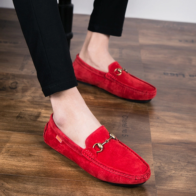 Amazon Hot Sell Men Slip-on Suede Leather Loafers Shoes