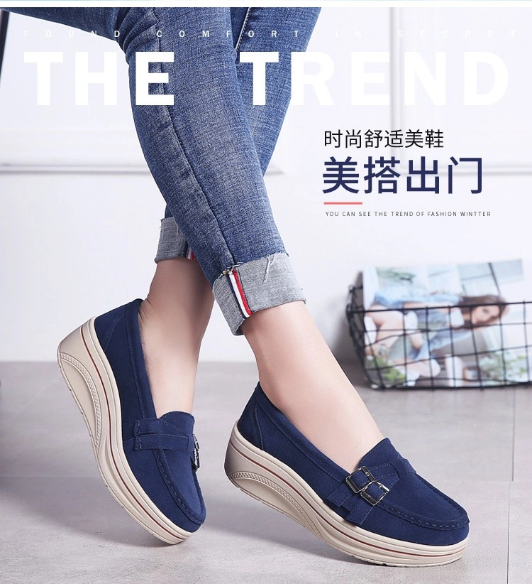 Designer Fashion Shoes for Ladies with Thick Sole Wedges Heels Womens Shoes