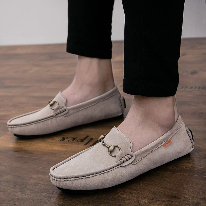 Amazon Hot Sell Men Slip-on Suede Leather Loafers Shoes